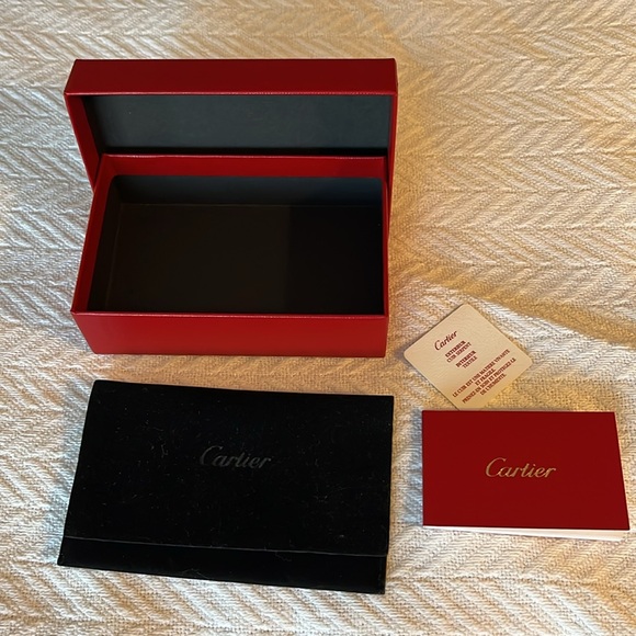 Cartier Signature Red Box with Black Cartier “Velvet” Pouch - Picture 2 of 9